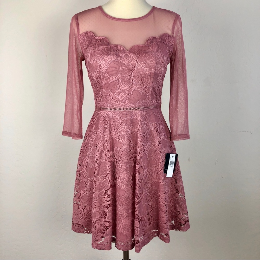 I.N. San Francisco Mauve Lace Dress